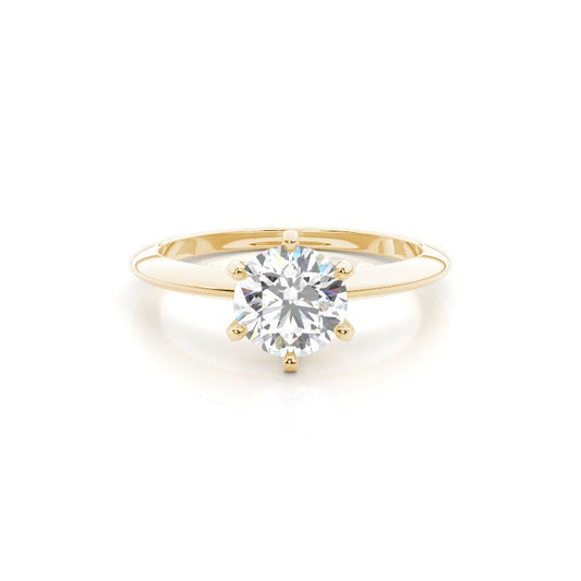 2.00 Carat 6 Claw Round Solitaire Engagement Ring - Lab Grown Diamond - 18K Gold