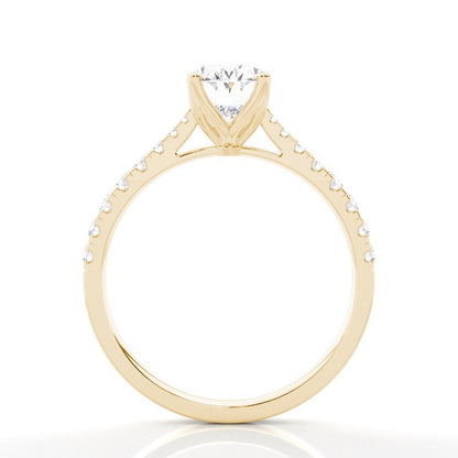 Charlie Oval Solitaire with Hidden Halo and Pavé Solitaire Lab Diamond Engagement Ring Setting