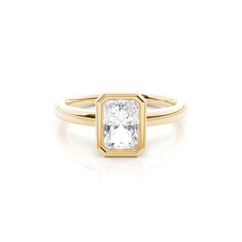 jasmine bezel set radiant solitaire with accent stones engagement ring setting