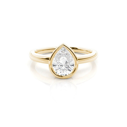 Lily Bezel Pear Solitaire Engagement Ring Setting