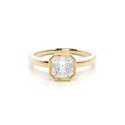 Valeria Bezel Set Asscher Solitaire Engagement Ring Setting