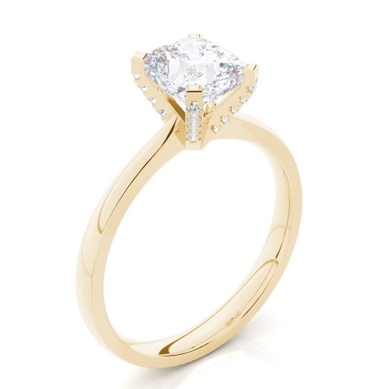 adrianne 4 claw elongated cushion solitaire engagement ring setting