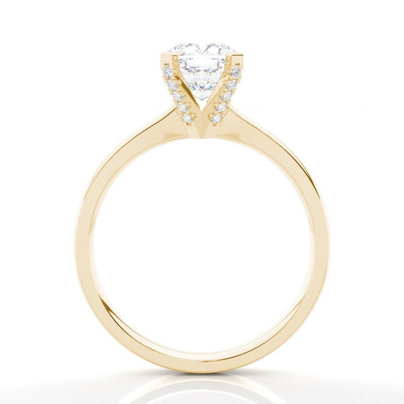 adrianne 4 claw elongated cushion solitaire engagement ring setting