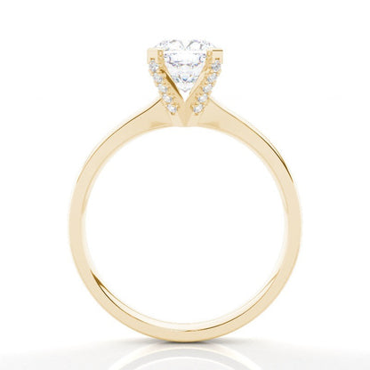 Adrianne 4 Claw Elongated Cushion Solitaire Engagement Ring Setting