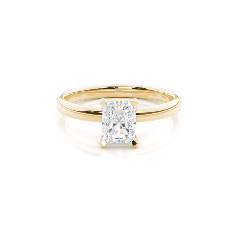 charlee 4 claw radiant solitare with hidden halo engagement ring setting