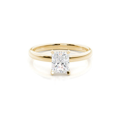 Charlee 4 Claw Radiant Solitare with Hidden Halo Engagement Ring Setting