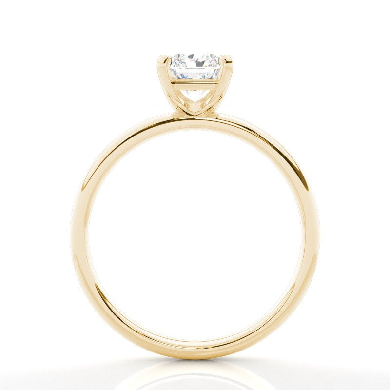 charlee 4 claw radiant solitare with hidden halo engagement ring setting