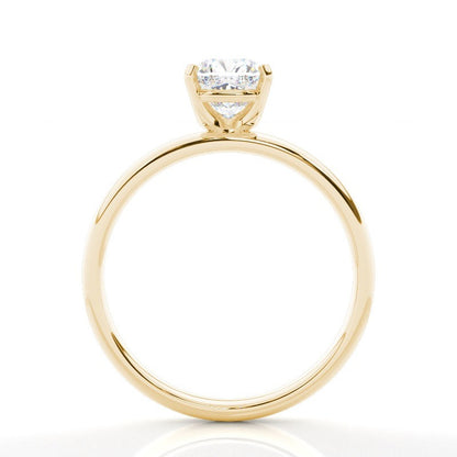 Cushion Cut 4 Claw Solitaire - Lab Grown Diamond Engagement Ring - 18K Yellow Gold