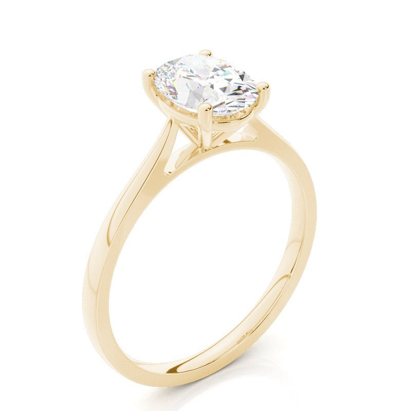 2.27ct oval solitaire lab grown diamond engagement ring