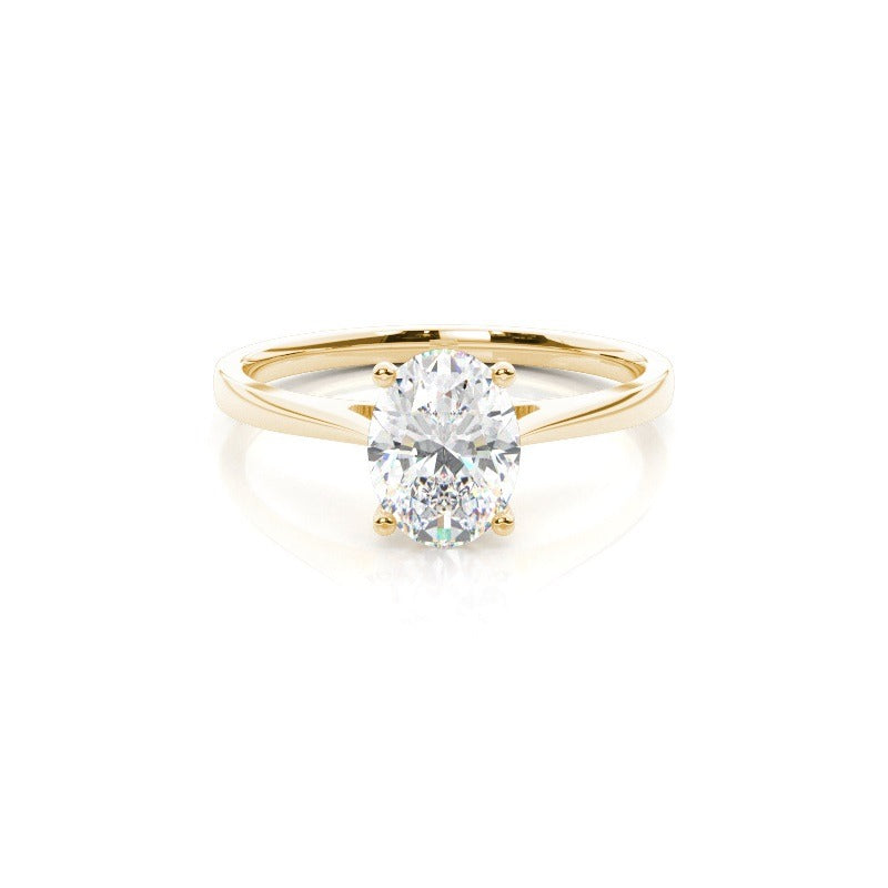 2.27ct oval solitaire lab grown diamond engagement ring