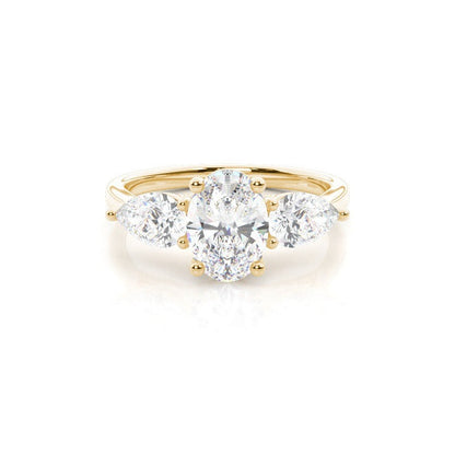 Anna Trilogy 3-Stone Engagement Ring Setting with Pear Side Stones AG & CO Jewellery