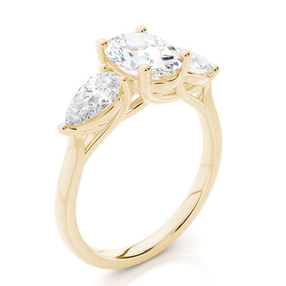 Anna Trilogy 3-Stone Engagement Ring Setting with Pear Side Stones AG & CO Jewellery