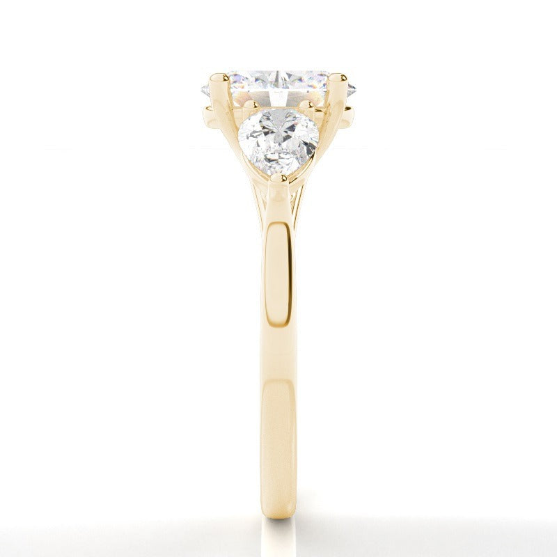 anna trilogy 3-stone engagement ring setting with pear side stones ag & co jewellery