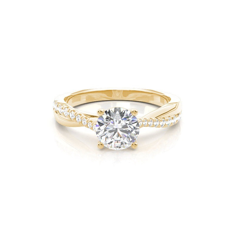 adeline twist pave side stones engagement ring setting