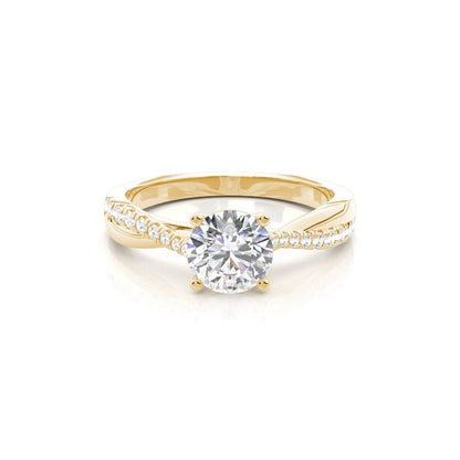 Adeline Twist Pave Side Stones Engagement Ring Setting