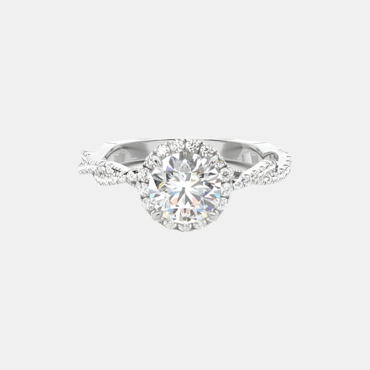 Aria - Twist Vine Halo Diamond Engagement Ring AG & CO Jewellery