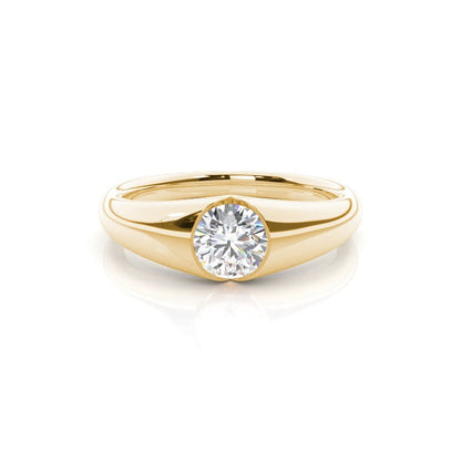 Florina Flush Set Yellow Gold Diamond Engagement Ring