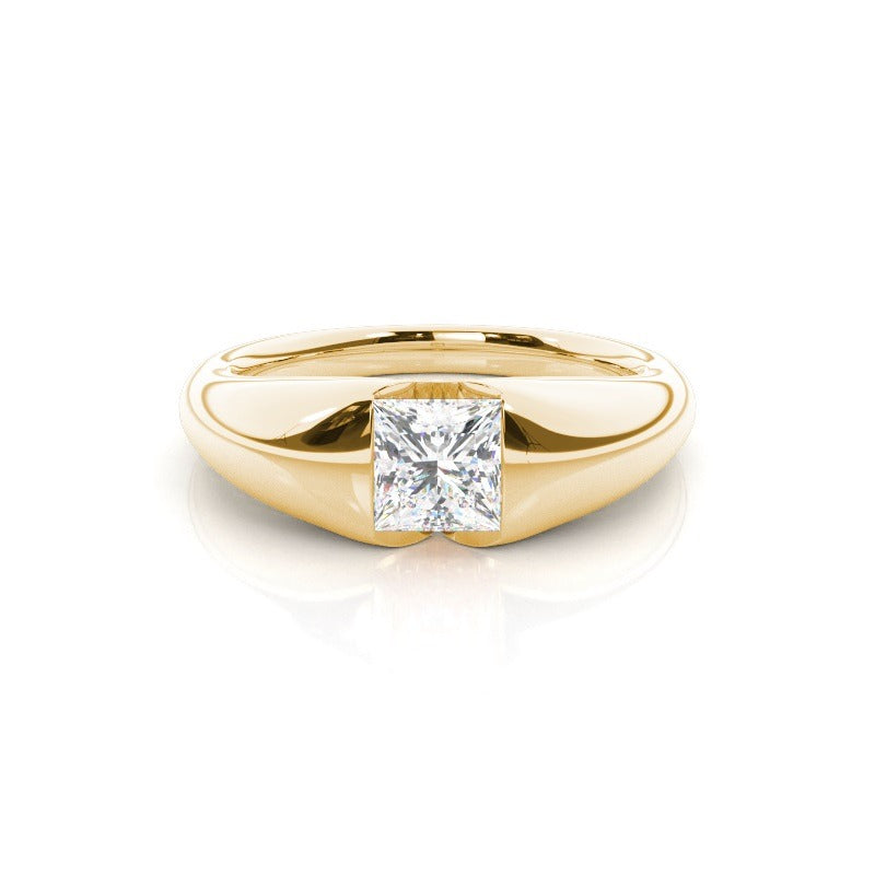 florina flush set yellow gold diamond engagement ring