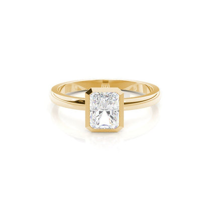 Radiant Bezel Setting Solitaire Diamond Engagement Ring