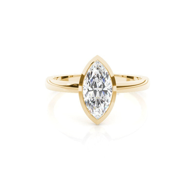 marquise bezel setting solitaire diamond engagement ring