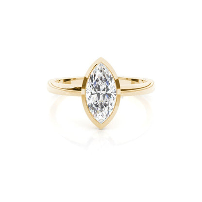 Marquise Bezel Setting Solitaire Diamond Engagement Ring