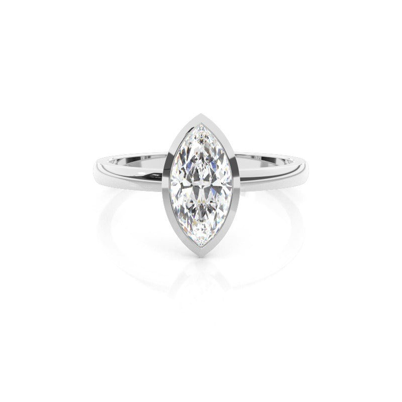 marquise bezel setting solitaire diamond engagement ring