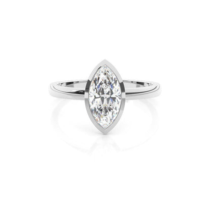 Marquise Bezel Setting Solitaire Diamond Engagement Ring