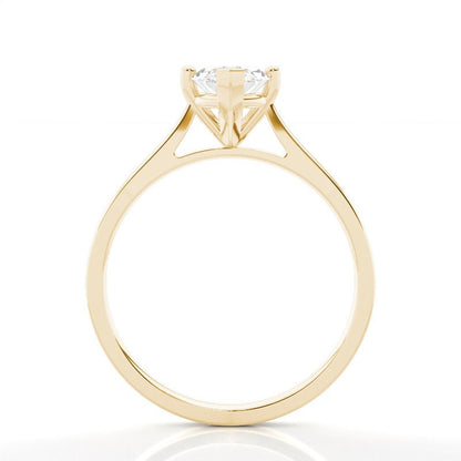 Marquise Solitaire Cathedral Lab Grown Diamond Engagement Ring 14K Solid Yellow Gold