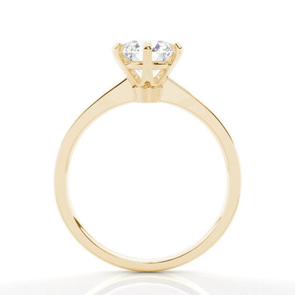 6 Prong Round Solitaire Engagement Ring 18K Solid Yellow Gold