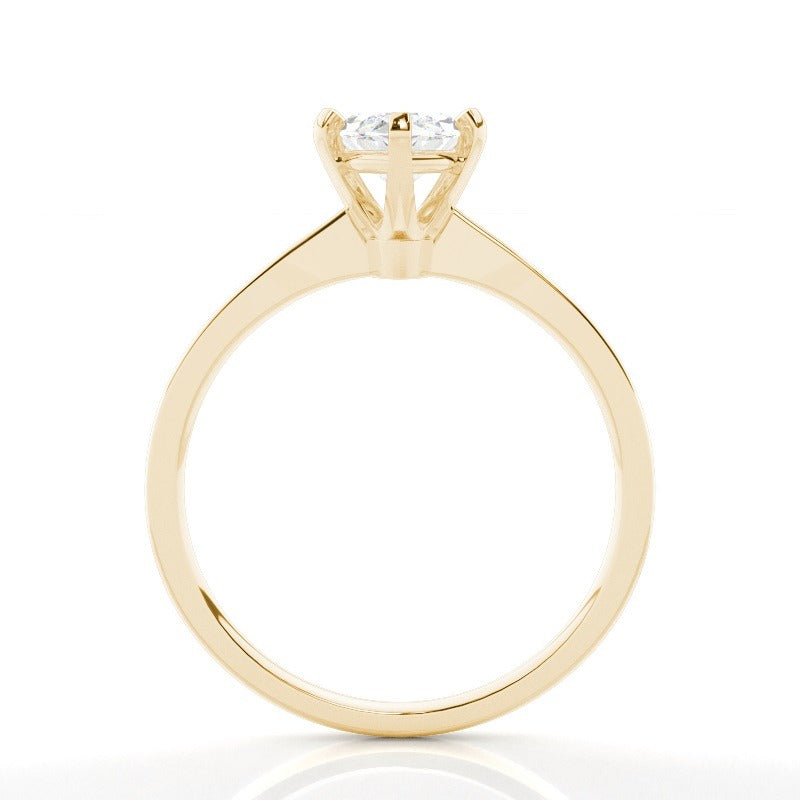 6 prong marquise solitaire engagement ring 18k solid yellow gold