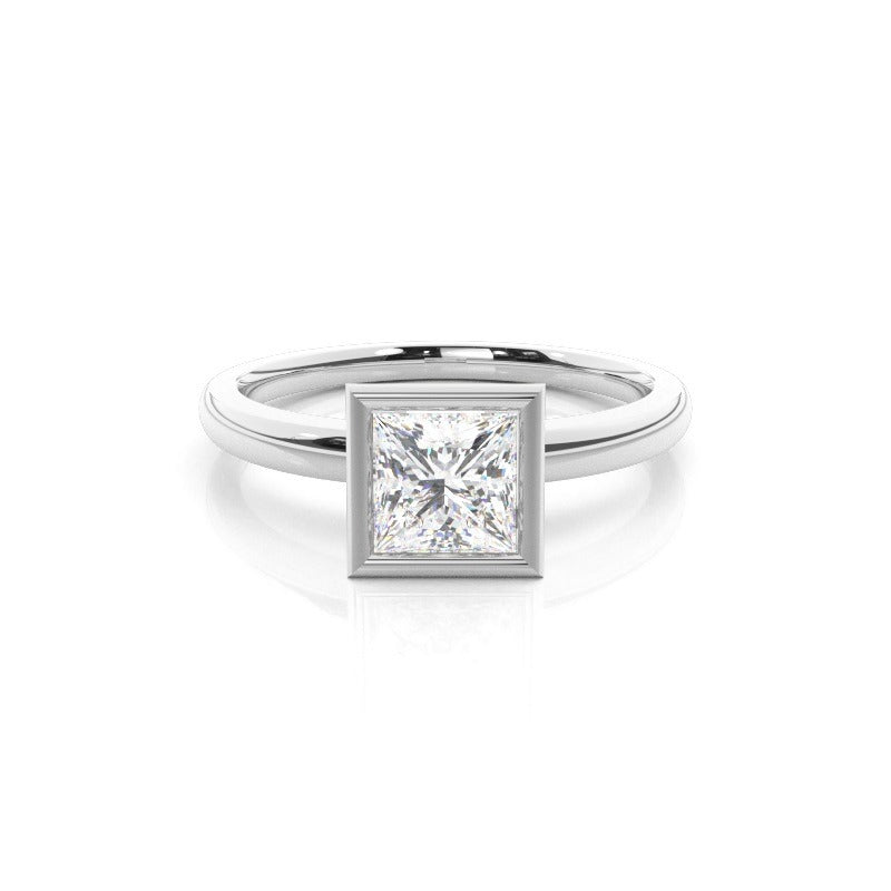 loretta bezel princess solitaire engagement ring setting