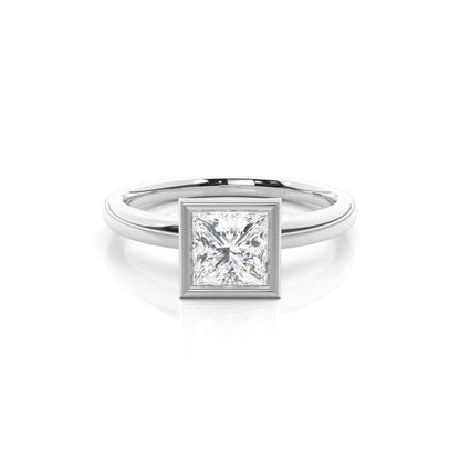 Loretta Bezel Princess Solitaire Engagement Ring Setting