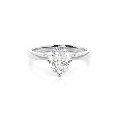 Addison Oval Solitaire with Accent Stones Engagement Ring Setting