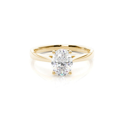 3.00 Carat 6 Claw Oval Solitaire Engagement Ring - Lab Grown Diamond - 18K Gold