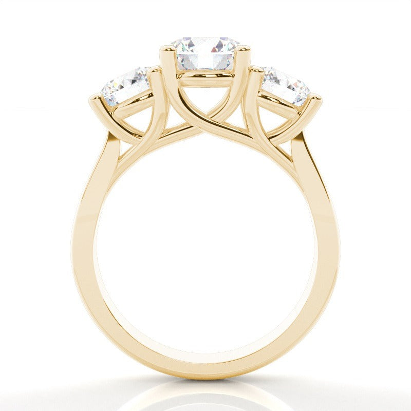 remina prong setting round trilogy diamond engagement ring