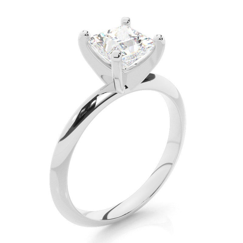 princess cut lab grown solitaire diamond engagement ring 18k white gold