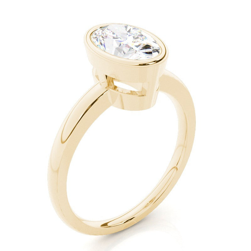 elle bezel set oval solitaire engagement ring setting