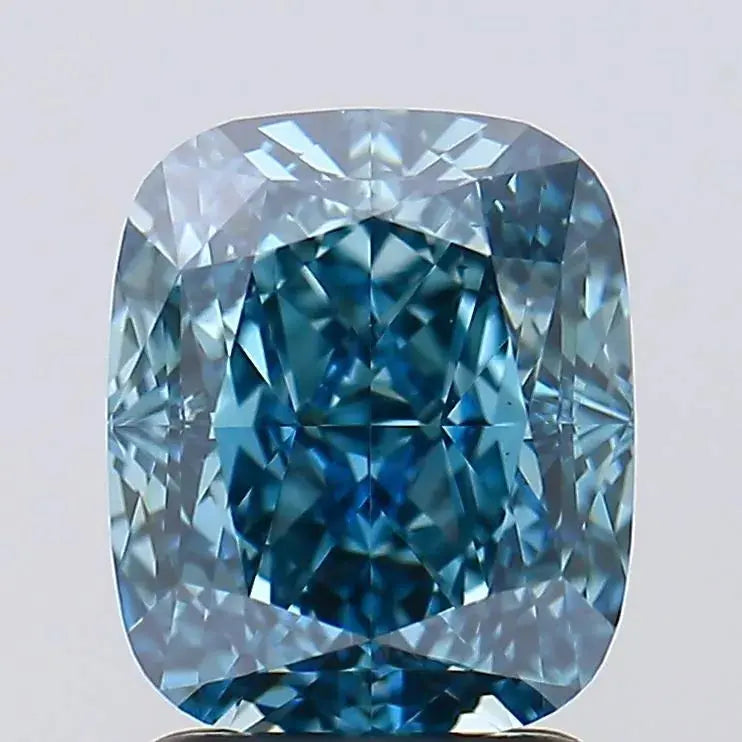 2.59ct Elongated Cushion Modified Lab Grown Diamond (Colour Fancy Vivid Blue, Clarity VS1, IGI Certified) - AG & CO Jewellery