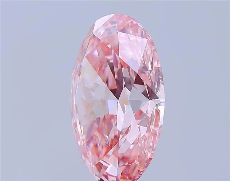 6.02ct oval lab grown diamond (fancy vivid pink, clarity vs1, igi)