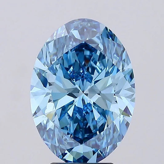 5.01ct Oval Lab Grown Diamond (Fancy Vivid Blue, Clarity VVS2, IGI)