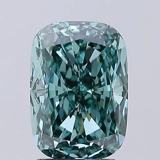 2.51ct Elongated Cushion modified Lab Grown Diamond (Colour Fancy Vivid Green, Clarity VVS2, IGI Certified) - AG & CO Jewellery