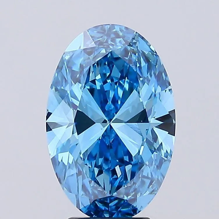 4.50ct oval lab grown diamond (fancy vivid blue, clarity vs1, cut gd, igi)