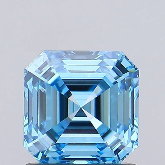 1.06ct Asscher Lab Grown Diamond (Colour Fancy Vivid Blue, Clarity VS2, IGI Certified) AG & CO Jewellery