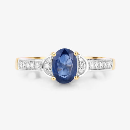 1.05ct Natural Blue Sapphire and Diamond Ring AG & CO Jewellery