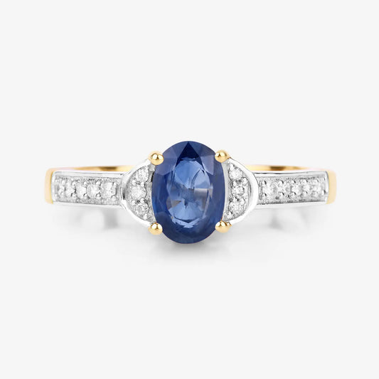 1.05ct Natural Blue Sapphire and Diamond Ring AG & CO Jewellery