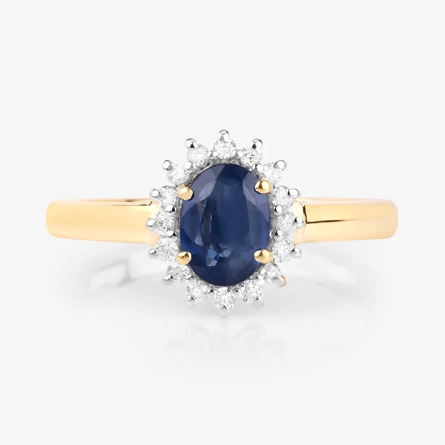 1.11ct Natural Blue Sapphire with Diamond Ring AG & CO Jewellery