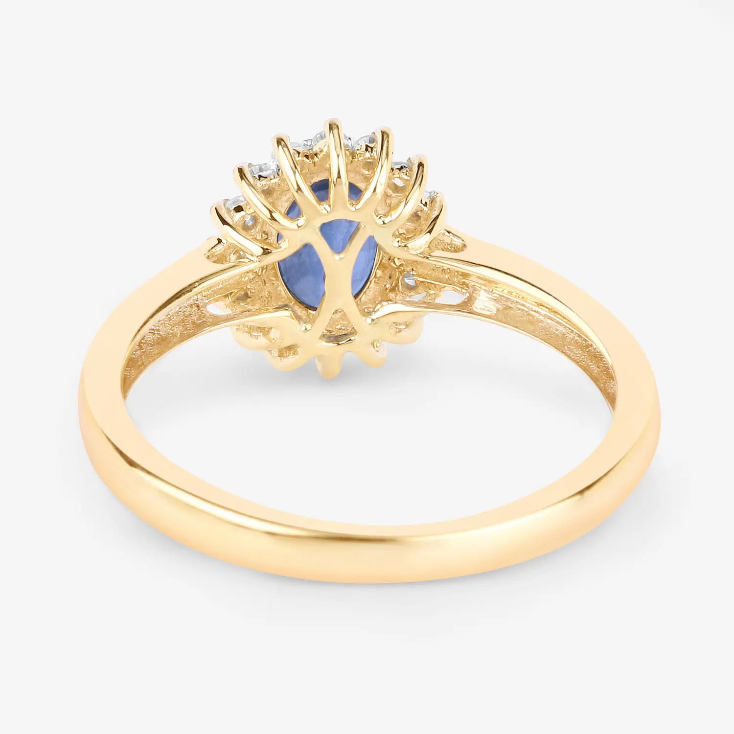 1.11ct Natural Blue Sapphire with Diamond Ring AG & CO Jewellery