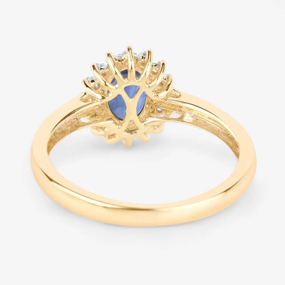 1.11ct Natural Blue Sapphire with Diamond Ring AG & CO Jewellery