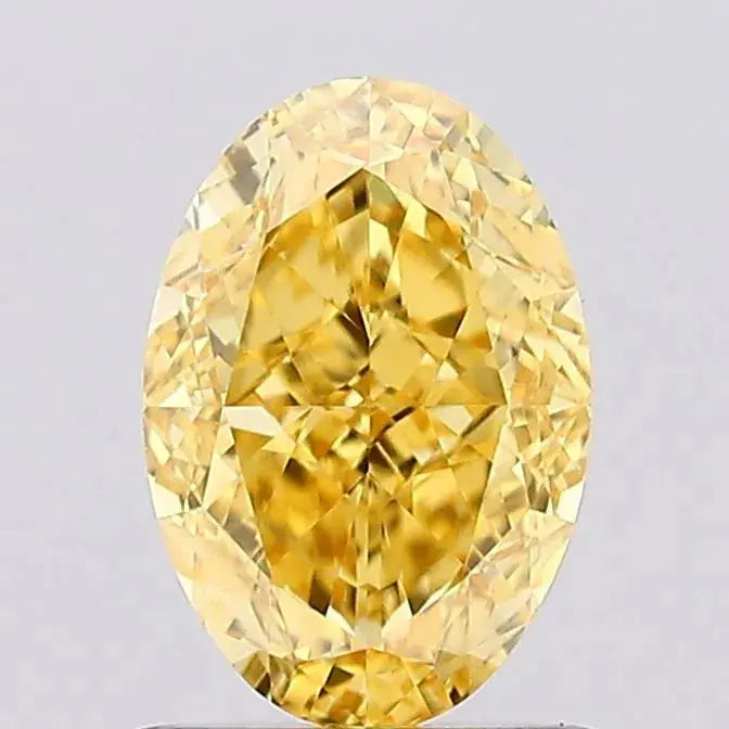 1.15ct oval lab grown diamond (colour fancy vivid yellow, clarity vvs2, igi certified)