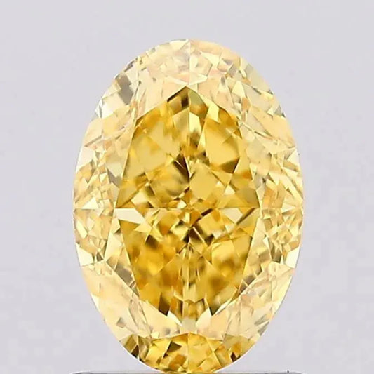 1.15ct Oval Lab Grown Diamond (Colour Fancy Vivid Yellow, Clarity VVS2, IGI Certified)